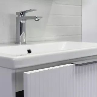 Тумба-умывальник Comforty подвесная Лима-70П2 белая матовая с раковиной Como 70